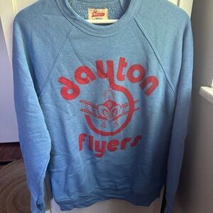 HOMAGE University of Dayton Blue and Red Crewneck Dayton Flyers Plane Sweatshirt